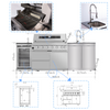 Cherylife 85-Inch 6-Burner 85,000 BTU Gas Grill Island – Outdoor Kitchen with Wine Cooler, Refrigerator, Rotisserie, Granite Countertops & Storage