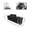Cherylife 115-Inch 6-Burner 85,000 BTU Gas Grill Island – Outdoor Kitchen with Wine Cooler, Refrigerator, Rotisserie, Granite Countertops & Sink