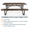 72" Expanded Metal Rectangular Picnic Table, Brown - CheryLife