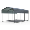 10x15 ft Outdoor Carport, Heavy Duty Carport, Galvanized Steel Roof Frame