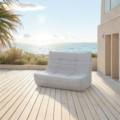 5 Piece Gray Outdoor Compressed Foam Loveseat Sofa Chairs and Table Set