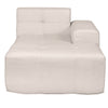 4 Piece Beige Outdoor Compressed Foam Sectional Sofa Lounger and Table Set