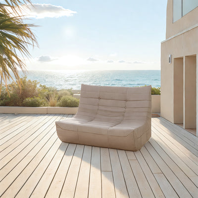 5 Piece Brown Outdoor Compressed Foam Loveseat Sofa Chairs and Table Set