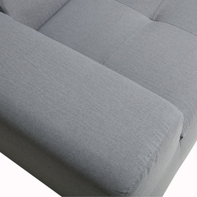 4 Piece Gray Outdoor Compressed Foam Sectional Sofa Lounger and Table Set