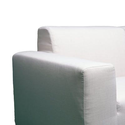 4 Piece Beige Outdoor Compressed Foam Sectional Sofa Lounger and Table Set