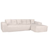 4 Piece Beige Outdoor Compressed Foam Sectional Sofa Lounger and Table Set