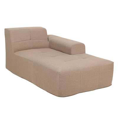 4 Piece Brown Outdoor Compressed Foam Sectional Sofa Lounger and Table Set