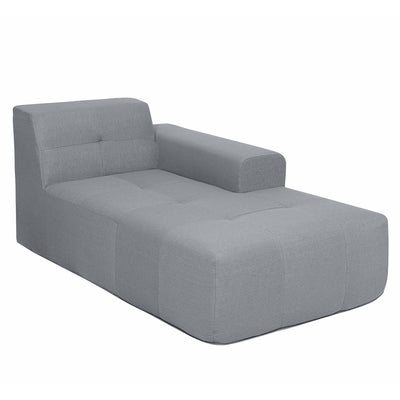 4 Piece Gray Outdoor Compressed Foam Sectional Sofa Lounger and Table Set