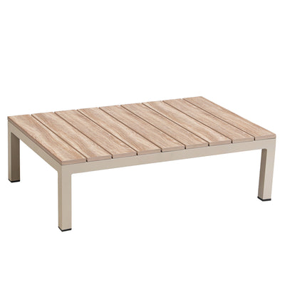 4 Place SeatingBeige Outdoor Compressed Foam Sectional Sofas and Ottoman Set