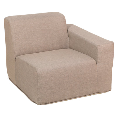 4 Place SeatingBrown Outdoor Compressed Foam Sectional Sofas and Ottoman Set