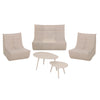 5 Piece Beige Outdoor Compressed Foam Loveseat Sofa Chairs and Table Set