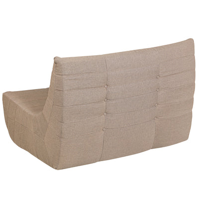 5 Piece Brown Outdoor Compressed Foam Loveseat Sofa Chairs and Table Set