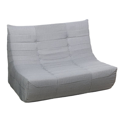 5 Piece Gray Outdoor Compressed Foam Loveseat Sofa Chairs and Table Set