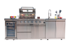 Cherylife S00003 NG 85-Inch 4-Burner 72,000 BTU Natural Gas Grill Island – Outdoor Kitchen with Refrigerator, Wine Cooler, Rotisserie, Granite Countertops & Sink