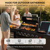 Cherylife 85-Inch 4-Burner 72,000 BTU Propane Gas Grill Island – Outdoor Kitchen with Wine Cooler, Refrigerator, Rotisserie, Marble Countertops & Sink