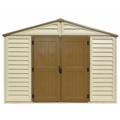 DuraMax 10.5×10 ft Vinyl Shed With Foundation