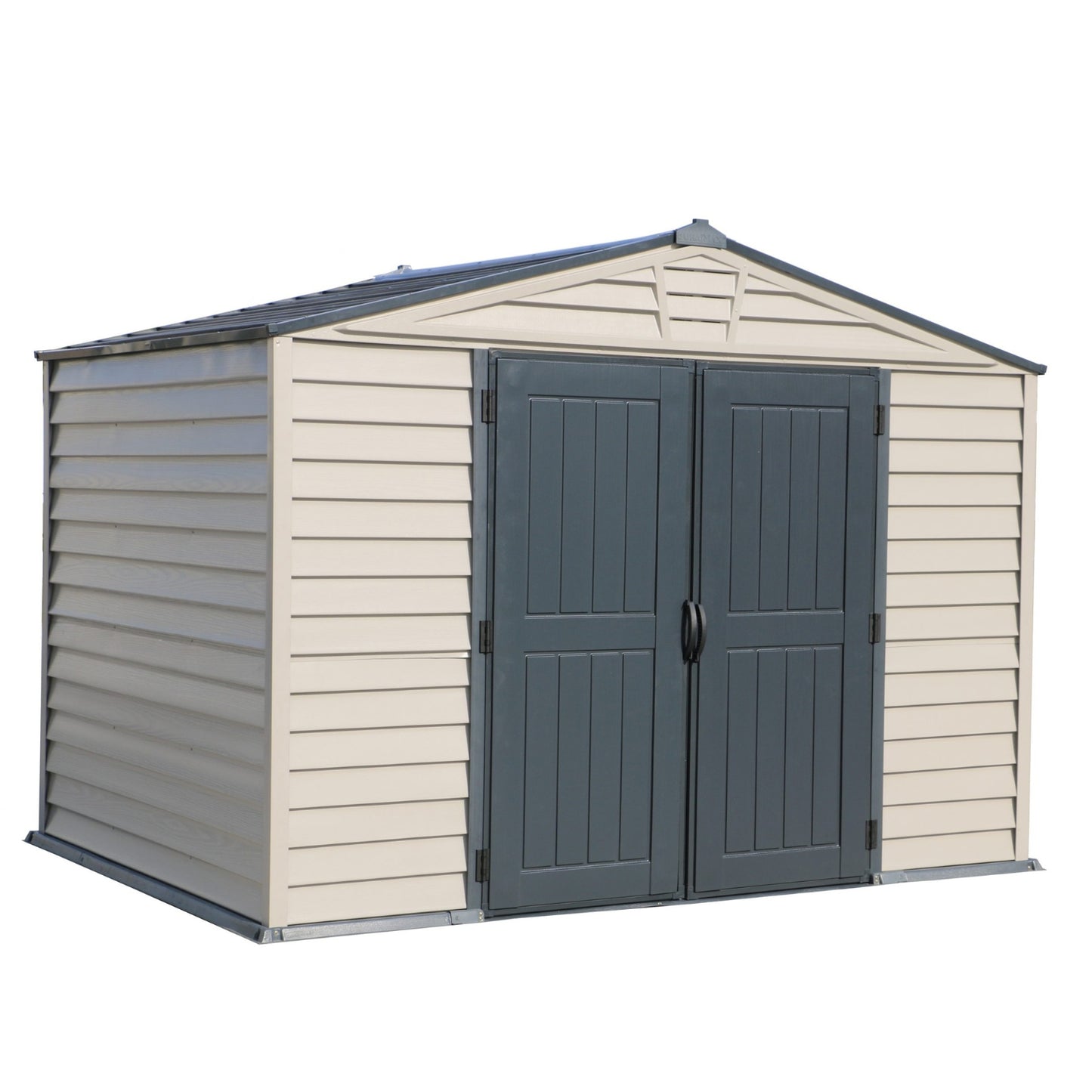 Duramax 10.5×8 ft Vinyl Shed With Molded Floor