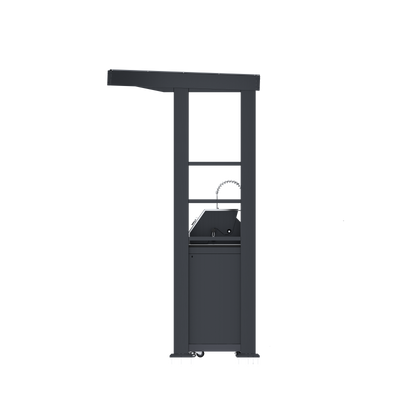 CheryLife 94-Inch 6-Burner 85000 BTU Deluxe Stainless Steel Gas Outdoor Kitchen Bar Barbecue Island Grill + Wine Cooler Compact Refrigerator + Rotisserie + Granite Countertops + Storage Cabinets & Drawers