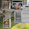 Cherylife 96-Inch 6-Burner 85,000 BTU Gas Grill Island – Outdoor Kitchen with Wine Cooler, Refrigerator, Rotisserie, Granite Countertops & Storage