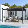 13 x 10 ft Aluminum Pergola With Canopy, Sun Shelter Retractable, Grey