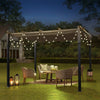 13 x 10 ft Aluminum Pergola With Canopy, Sun Shelter Retractable, Grey