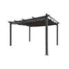 13 x 10 ft Aluminum Pergola With Canopy, Sun Shelter Retractable, Grey