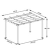 13 x 10 ft Aluminum Pergola With Canopy, Sun Shelter Retractable, Grey
