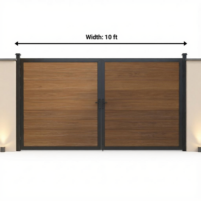 CheryLife 6 ft/10 ft. W x 6 ft. H WPC Composite Double Gate Kit