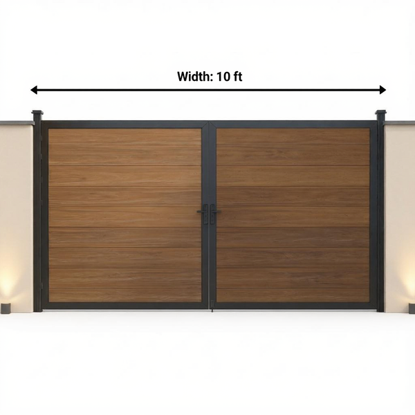 CheryLife 6 ft/10 ft. W x 6 ft. H WPC Composite Double Gate Kit