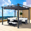 10x10 ft Aluminum Pergola With Canopy grey