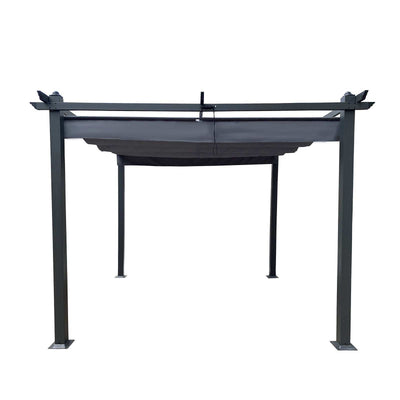 10x10 ft Aluminum Pergola With Canopy grey