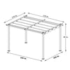 10x10 ft Aluminum Pergola With Canopy grey
