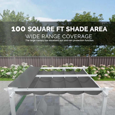 10x10 ft Aluminum Pergola white