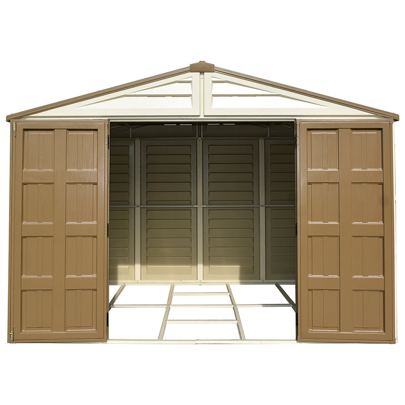DuraMax 10×13 ft Plus Vinyl Storage Shed With Foundation