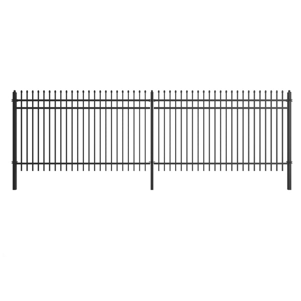 10x7 ft Steel Fence with 3 Rails, 30 Panels