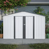 10x8 ft Metal Storage Shed white 01