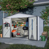 10x8 ft Metal Storage Shed, With Lockable Doors - CheryLife