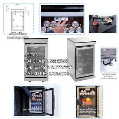 Cherylife 85-Inch 6-Burner 85,000 BTU Gas Grill Island – Outdoor Kitchen with Wine Cooler, Refrigerator, Rotisserie, Granite Countertops & Storage