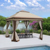 11 x 11 Ft Pop Up Gazebo Canopy Coffee - CheryLife