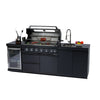 Cherylife S00042 NG 85-Inch 6-Burner 85,000 BTU Natural Gas Grill Island – Outdoor Kitchen with Refrigerator, Wine Cooler, Rotisserie & Granite Countertops