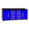 7ft Storage Cabinets with Workbench (10 Drawers & 2 Cabinets) Blue