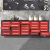 10ft Workbench with Storage Drawers (25 Drawers) Red