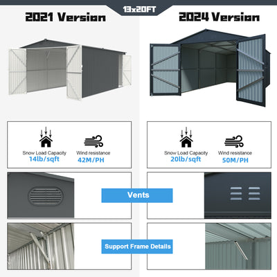 13x20 ft Metal Storage Shed Plus CheryLife
