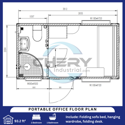 Portable Office with Bedroom and Bathroom