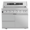 CheryLife 128-Inch Outdoor Kitchen Island - 120K BTU Gas BBQ Grill + Pizza Oven + Wine Cooler & Fridge - Stainless Steel
