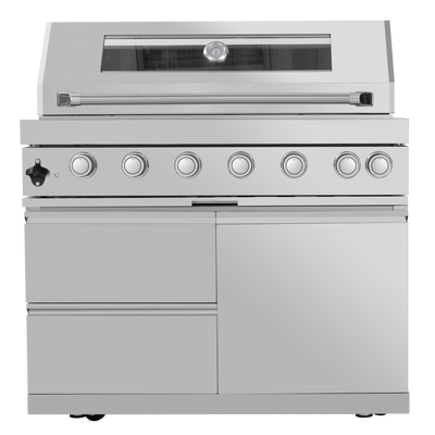 CheryLife 128-Inch Outdoor Kitchen Island - 120K BTU Gas BBQ Grill + Pizza Oven + Wine Cooler & Fridge - Stainless Steel