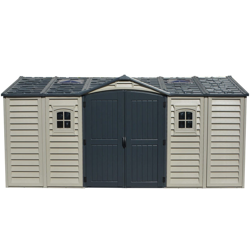 DuraMax 15×8 ft APEX PRO Storage Shed With Foundation Kit