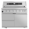 CheryLife 94-Inch 6-Burner 85000 BTU Outdoor Kitchen Gas Grill - 304 Stainless Steel BBQ Island with Wine Cooler, Fridge, Granite Countertops & Rotisserie