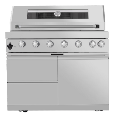 CheryLife 94-Inch 6-Burner 85000 BTU Outdoor Kitchen Gas Grill - 304 Stainless Steel BBQ Island with Wine Cooler, Fridge, Granite Countertops & Rotisserie
