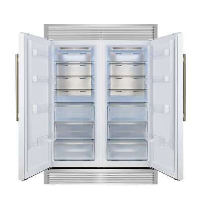 Forno Maderno 2-28-Inch Wide Convertible Refrigerator/Freezer in White, Decorative Trim, 27.2 cu.ft, 84-Inch High, ENERGY STAR Certified